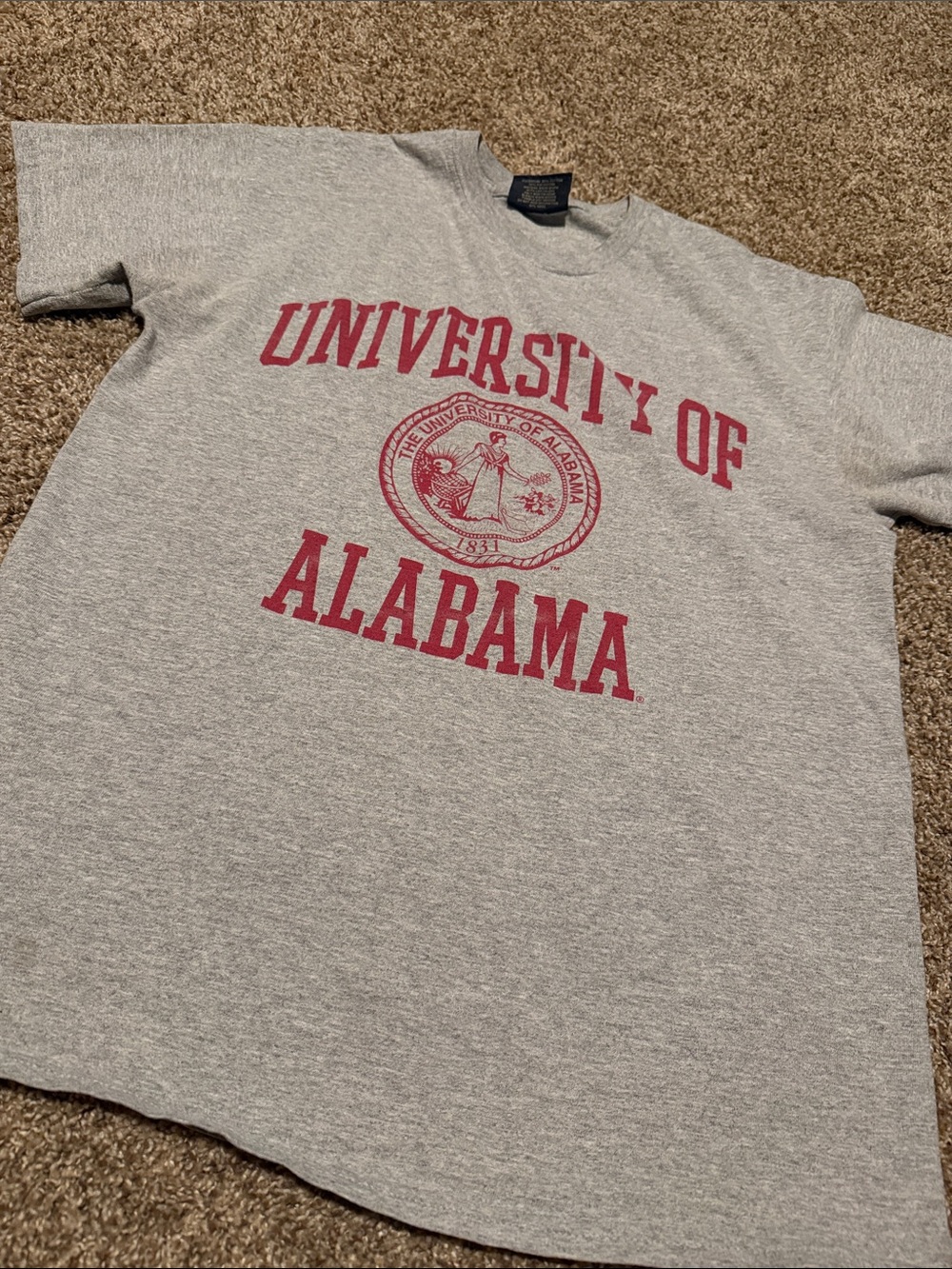 University of Alabama gray & crimson tee (M) EUC